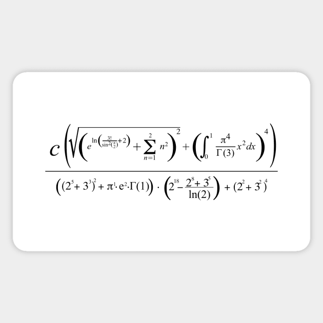 Complex math formula white edition mathematic sticker teepublic